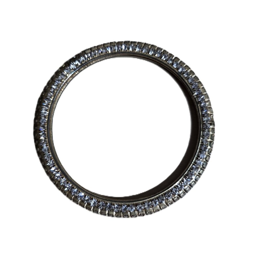 Gold Tone & Cubic Zirconia Bangle Bracelet - Picture 3 of 3